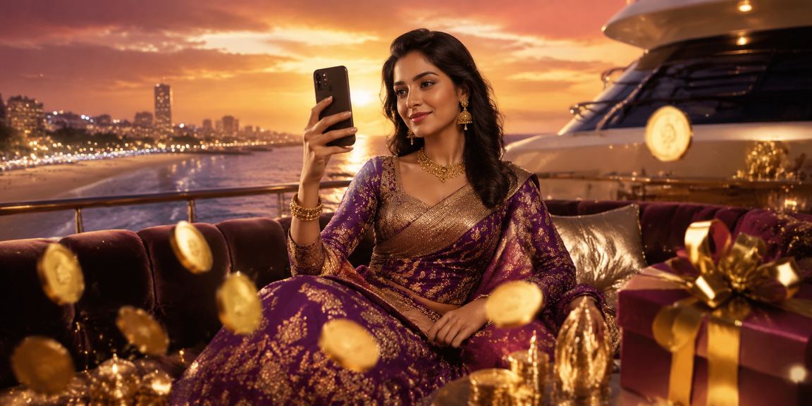 Chennai Marina Beach visitor comfortably using mobile device for betting